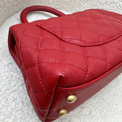 Chanel Small 24cm Coco Handle in Red Caviar and AGHW