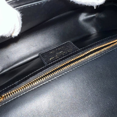 Dior Medium Caro Flap Bag in Black Grained Calfskin and GHW