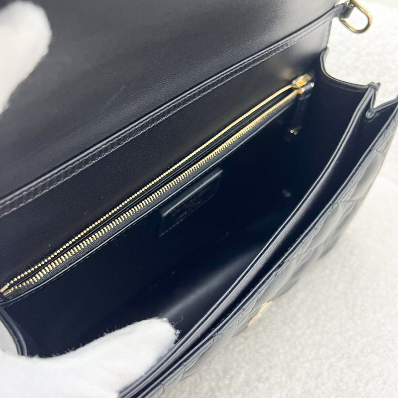 Dior My Dior Top Handle Bag in Black Cannage Lambskin and GHW