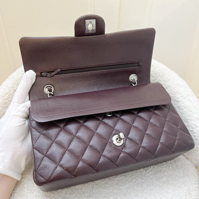 Chanel Medium Classic Flap CF in Dark Brown Caviar and SHW