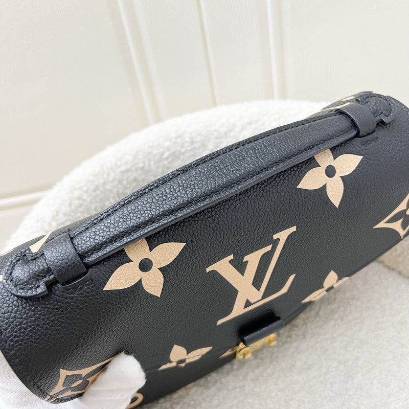 LV Pochette Metis in Bicolor Black and Creme Giant Monogram Empreinte Leather and GHW (M45773)