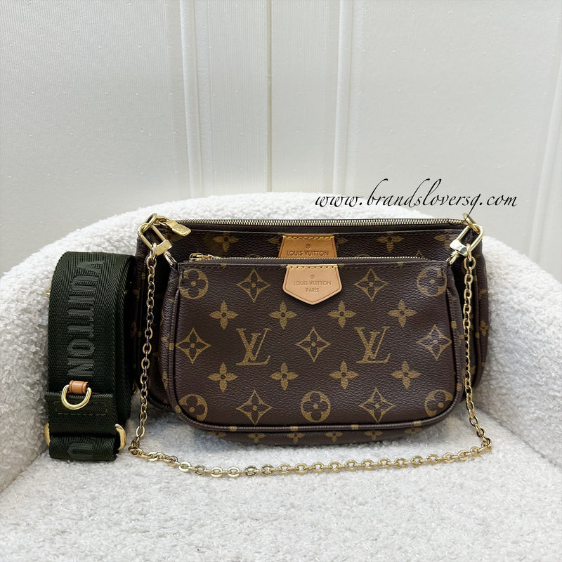 LV Multi Pochette Accessoires MPA in Monogram Canvas, Khaki Strap and GHW (No Round Pouch)