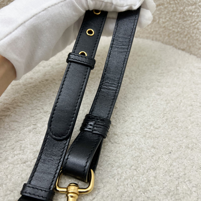 Dior Medium Bobby Flap Bag in Black Calfskin and GHW