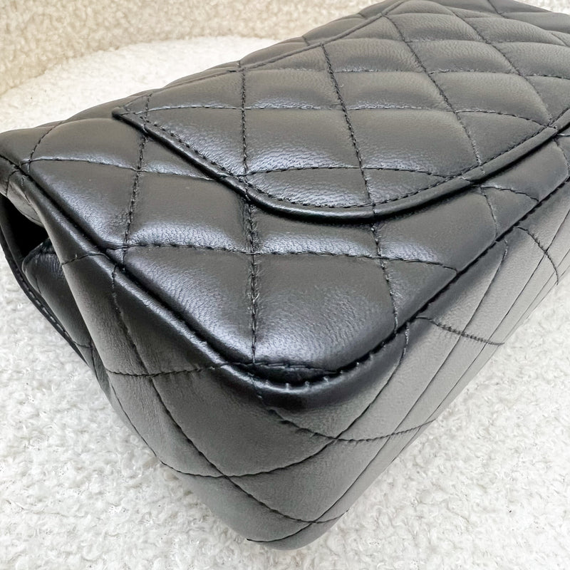 Chanel Classic Mini Rectangle Flap in Black Lambskin and LGHW