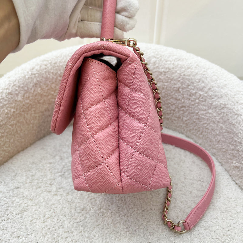 Chanel Small (24cm) Coco Handle in 20A Pink Caviar and LGHW