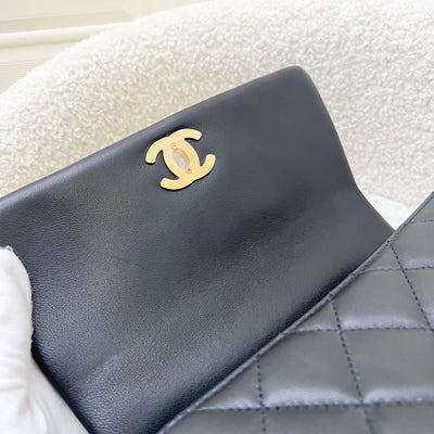 Chanel 22A Seasonal Flap in Black Lambskin and AGHW