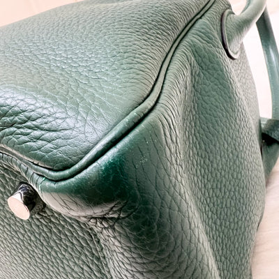 Hermes Lindy 30 in Green (Likely Malachite) Clemence Leather and PHW