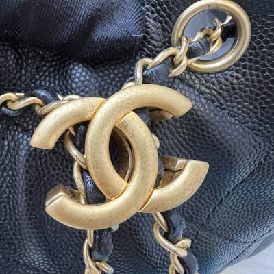 Chanel 25 Small Hobo Bag in Black Caviar and AGHW (Model: AS5293)