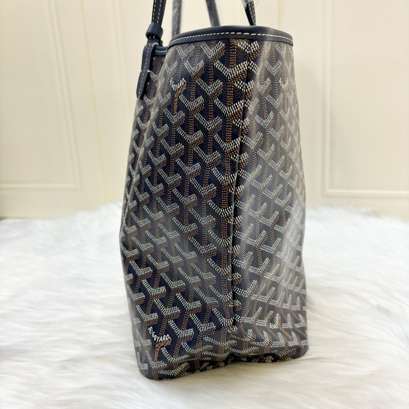 Goyard Saint Louis PM Tote in Navy Signature Goyardine Canvas