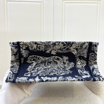 Dior Small Book Tote in Dark Blue Reverse Toile De Jouy Canvas