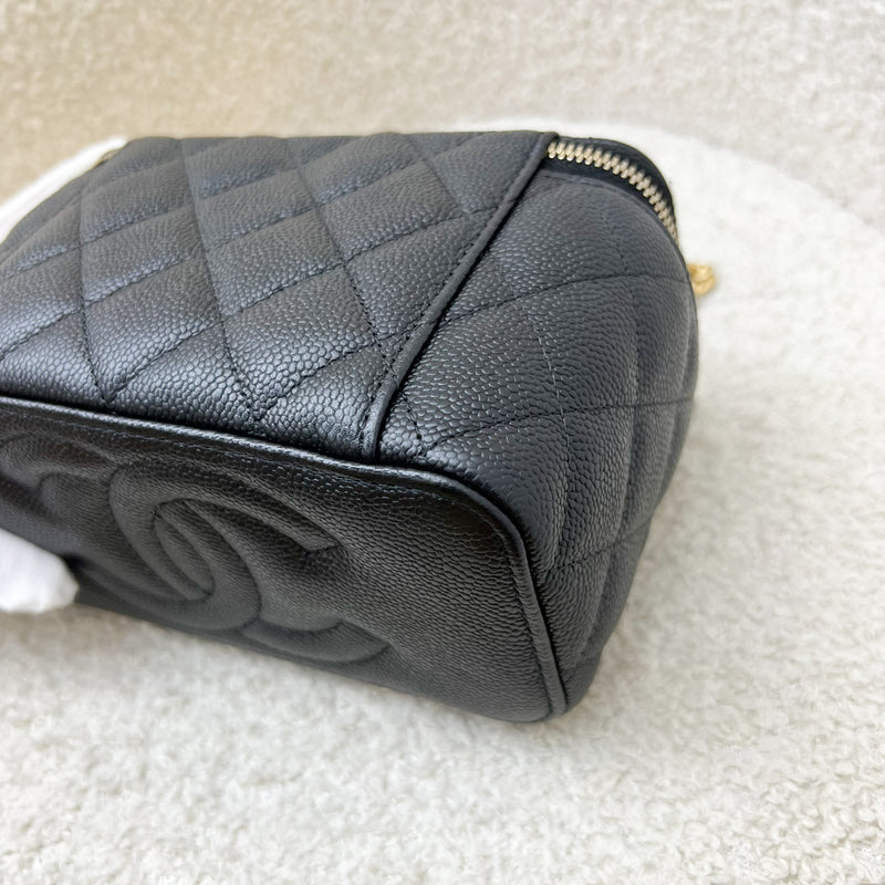 Chanel 23P Heart Adjustable Chain Vanity in Black Caviar and AGHW
