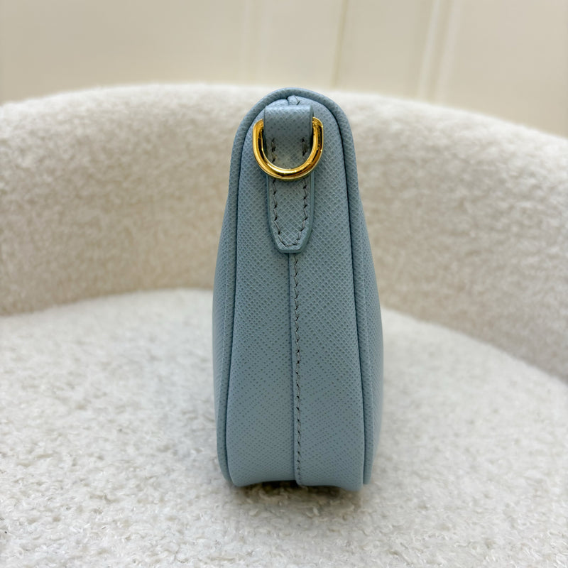 Prada Re-Edition Mini Bag in Baby Blue Saffiano Leather and GHW