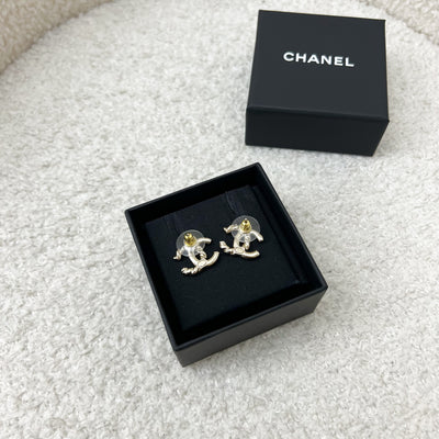 Chanel 25C CC Logo Earrings in LGHW (Model: ABE953)