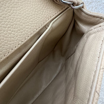 Chanel East West Flap Bag in Beige Caviar and SHW