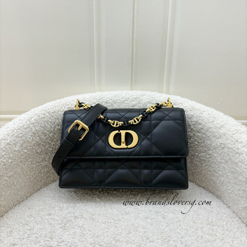 Dior Miss Caro Mini Flap Bag in Black Macrocannage Lambskin and GHW