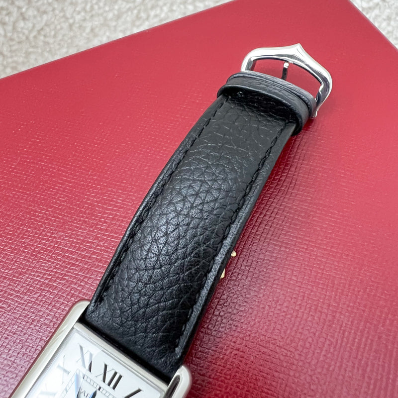 Cartier Tank Must Watch Large Model Quartz, Black Leather Strap, Quartz Movement (WSTA0041)