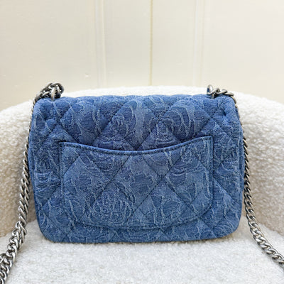 Chanel Sweet Heart Mini Rectangle Flap in Blue Denim and SHW