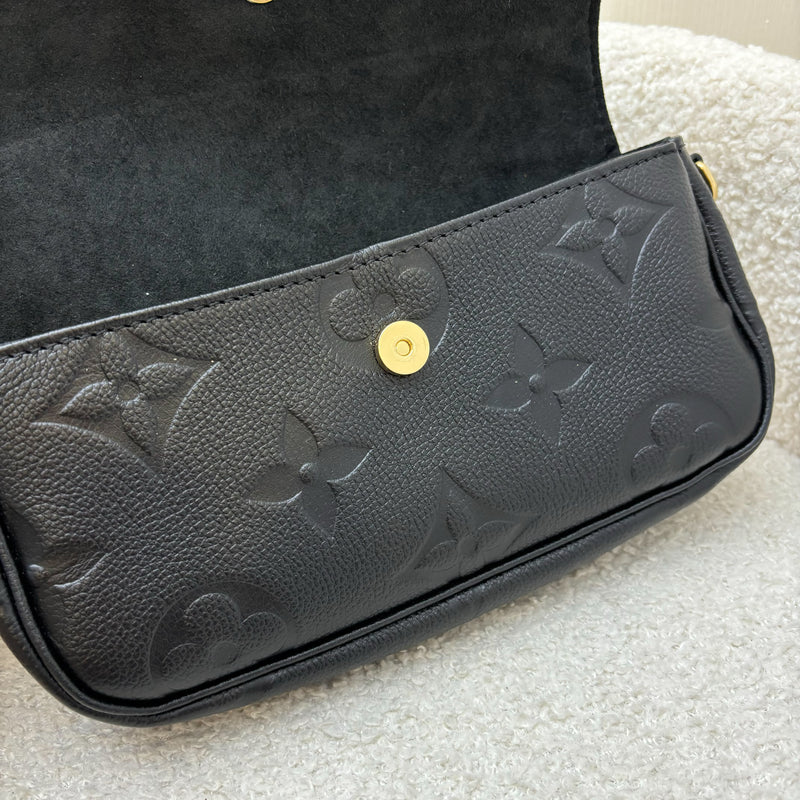 LV Wallet On Chain Ivy in Black Monogram Empreinte in GHW