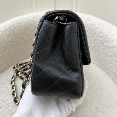 Chanel Classic Square Mini Flap in Black Lambskin and LGHW