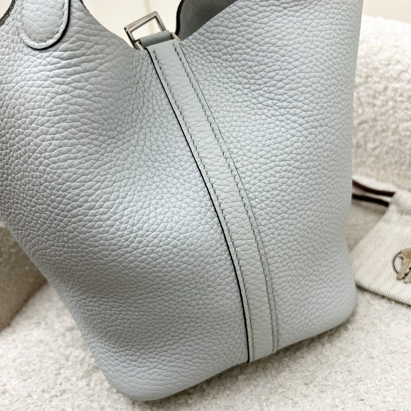 Hermes Picotin 18 in Bleu Pale Clemence Leather and PHW