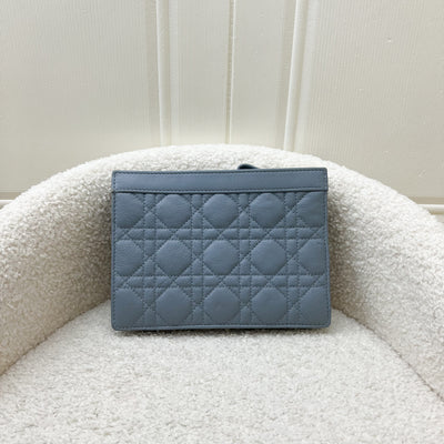 Dior Caro Pouch / WOC in Stone Grey Supple Cannage Calfskin and GHW