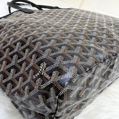 Goyard Saint Louis PM Tote in Black Signature Goyardine Canvas