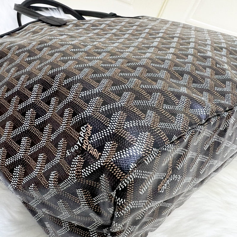 Goyard Saint Louis PM Tote in Black Signature Goyardine Canvas