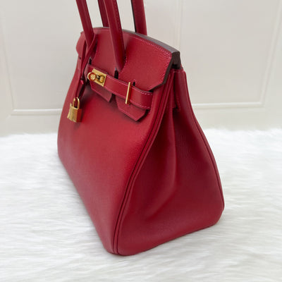 Hermes Birkin 30 in Rouge Casaque Epsom Leather and GHW