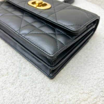 Dior Miss Caro Mini Flap Bag in Black Macrocannage Lambskin and GHW