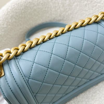 Chanel Small 20cm Boy Flap in Seafoam Lambskin and AGHW