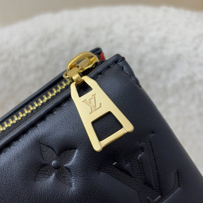 LV Coussin BB Handbag in Black Puffy Embossed Lambskin and GHW (Model: M20574)