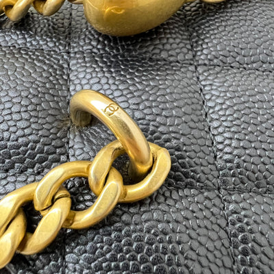 Chanel 23P Heart Adjustable Chain Vanity in Black Caviar and AGHW