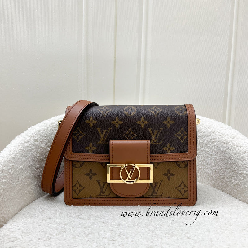 LV Mini Dauphine in Reverse Monogram, Monogram Canvas and GHW