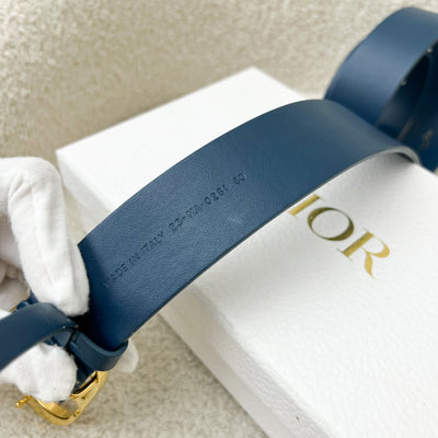 Dior CD Belt in Blue Leather and GHW