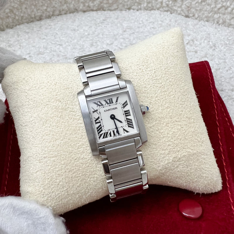 Cartier Small Tank Française Watch in Steel and Quartz Movement (wrist size about 15cm)