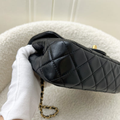 Chanel Pearl Crush Mini Rectangular Flap in Black Lambskin and AGHW (Model: AS1787)