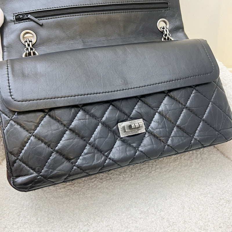 Chanel 2.55 Reissue 226 Flap in Black Distressed Calfskin and RHW