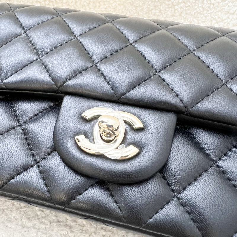 Chanel Classic Mini Rectangle Flap in Black Lambskin and LGHW