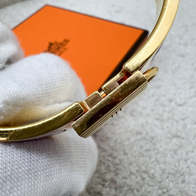 Hermes Clic Cadenas Bracelet in Rose Dragee Enamel Sz PM