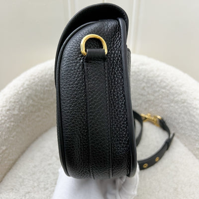 Dior Medium Bobby Bag in Black Grained Leather and GHW