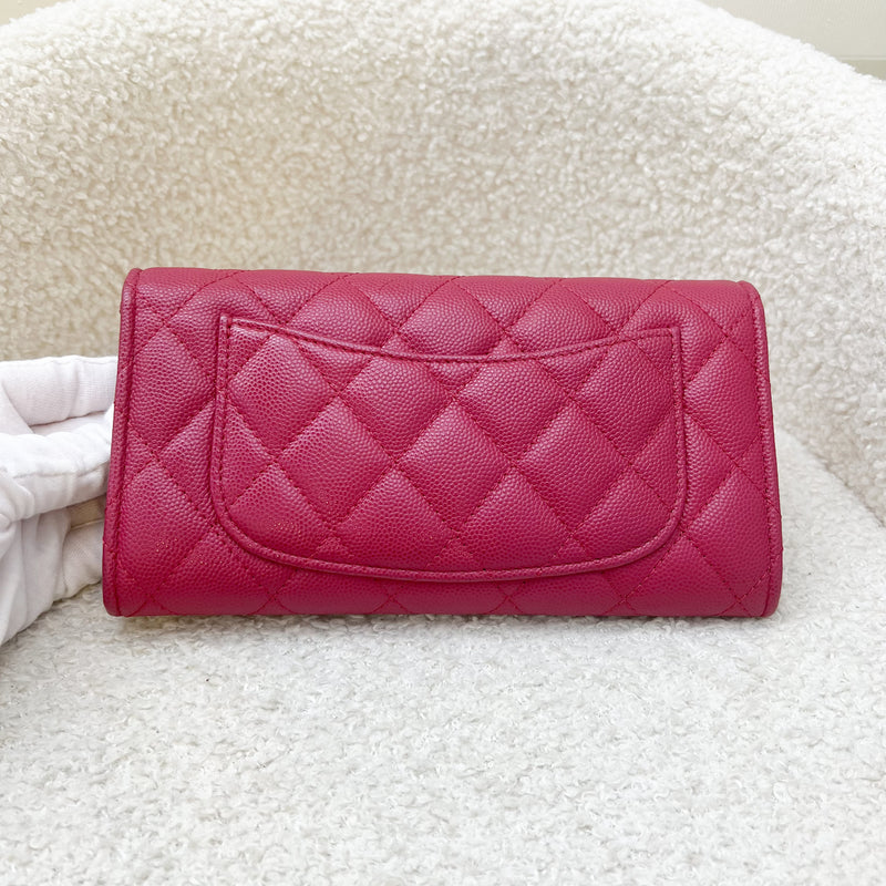 Chanel Classic Long Wallet in Pink Caviar and LGHW