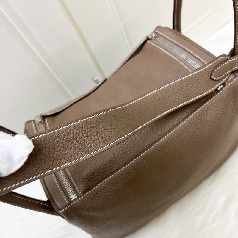 Hermes Lindy 30 in Etoupe Clemence Leather and PHW