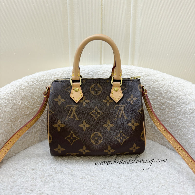 LV Nano Speedy in Monogram Canvas GHW (Non-detachable Strap Version)