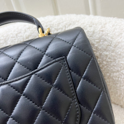 Chanel Top Handle Mini Rectangle Flap in Black Lambskin and GHW