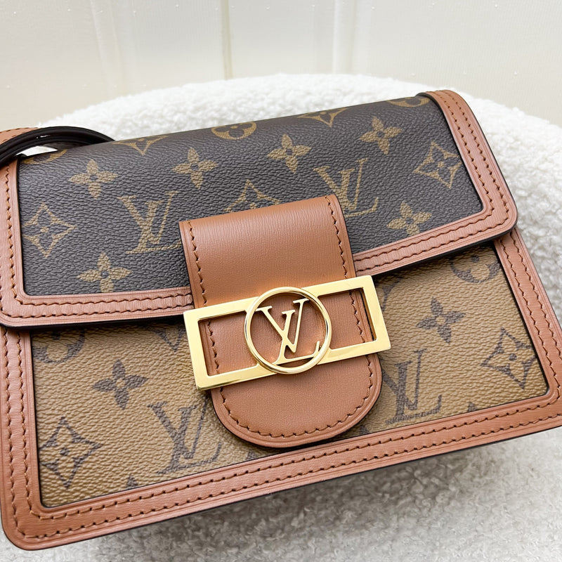 LV Mini Dauphine in Reverse Monogram, Monogram Canvas and GHW