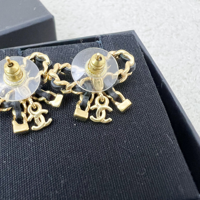 Chanel 22A Ribbon Earrings in AGHW