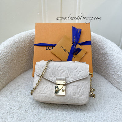 LV Micro Metis in Cream Empreinte Leather and GHW