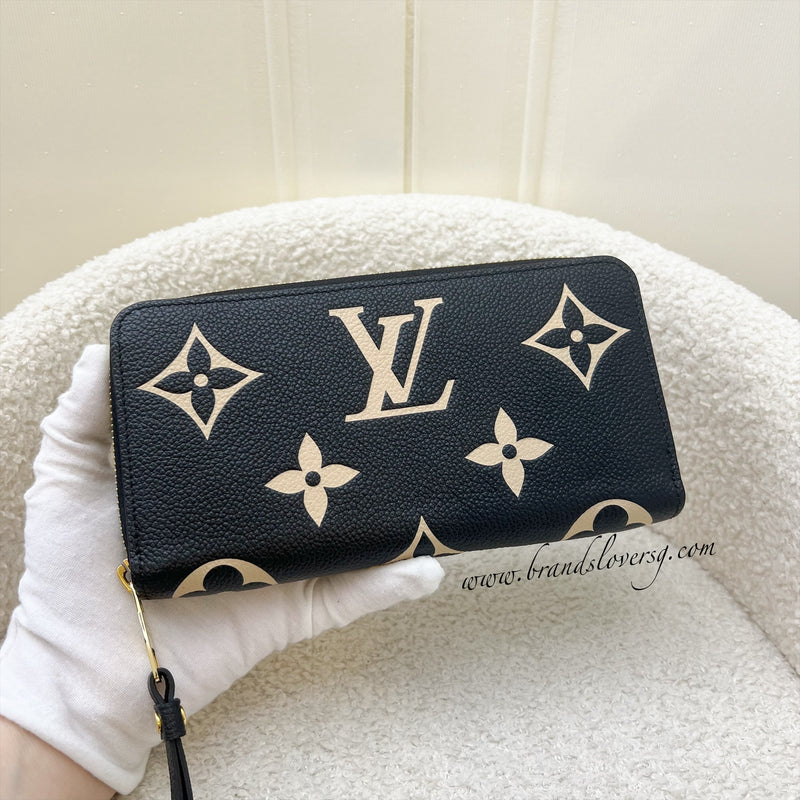 LV Clemence Wallet in Bicolor Monogram Empreinte Leather and GHW