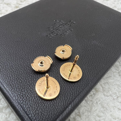 Hermes Ex-Libris Earrings, Very Small Model in 18k Rose Gold