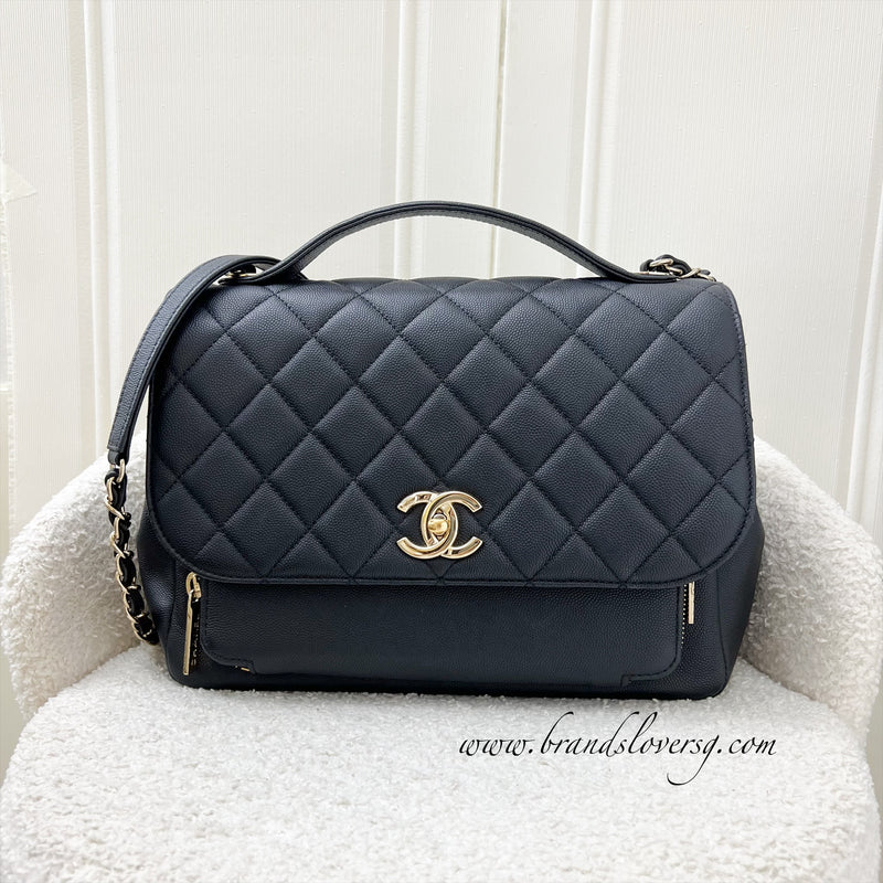 Chanel Large Business Affinity Flap in Black Caviar and LGHW